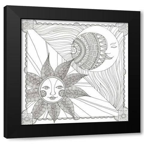 Night And Day Black Modern Wood Framed Art Print with Double Matting by Varacek, Pam