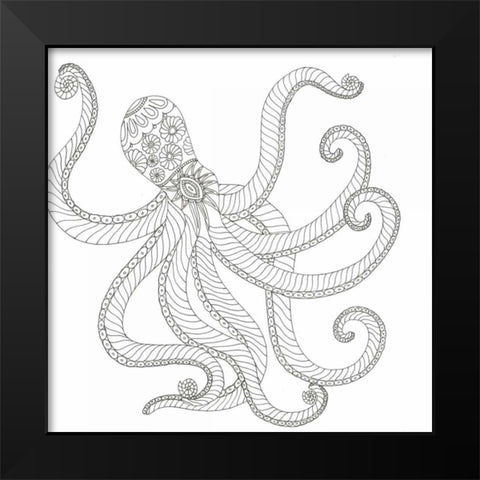 Creatures From The Deep 2 Black Modern Wood Framed Art Print by Varacek, Pam