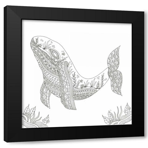 Humpback From The Deep Black Modern Wood Framed Art Print with Double Matting by Varacek, Pam