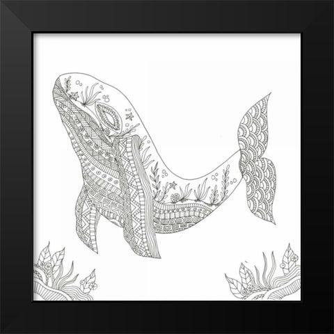 Humpback From The Deep Black Modern Wood Framed Art Print by Varacek, Pam