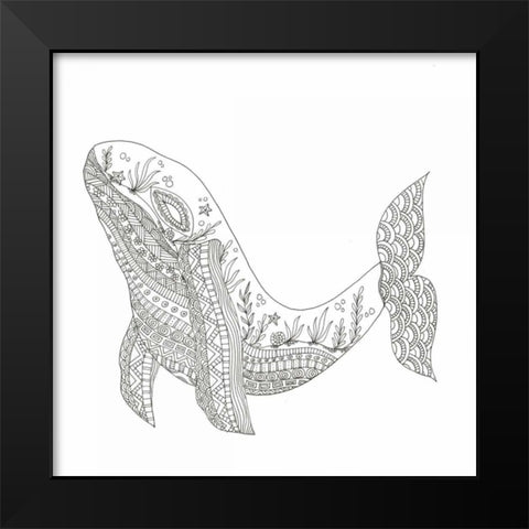 Creatures From The Deep 4 Black Modern Wood Framed Art Print by Varacek, Pam