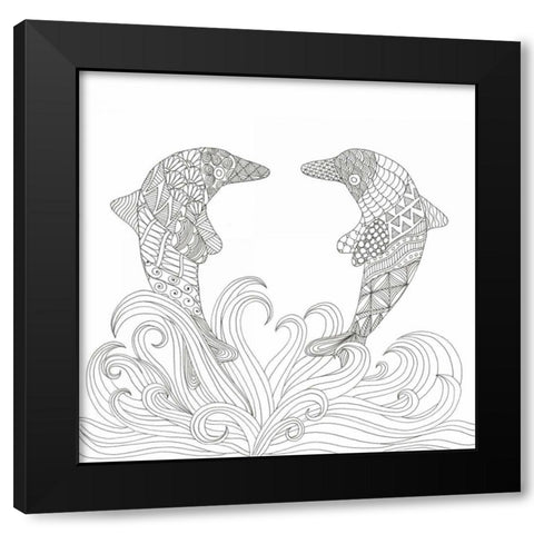 Creatures From The Deep 5 Black Modern Wood Framed Art Print with Double Matting by Varacek, Pam