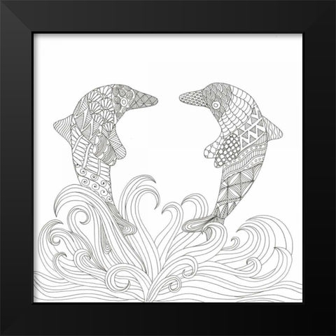 Creatures From The Deep 5 Black Modern Wood Framed Art Print by Varacek, Pam