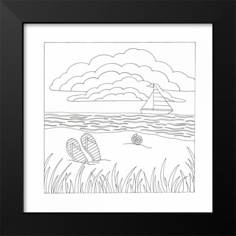 Summer Time Fun Black Modern Wood Framed Art Print by Varacek, Pam
