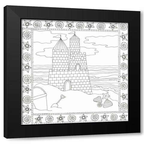 Summer Time Castle Black Modern Wood Framed Art Print with Double Matting by Varacek, Pam