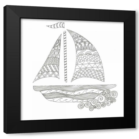 Flying Sails Black Modern Wood Framed Art Print with Double Matting by Varacek, Pam