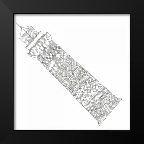 Lighthouse Majesty 2 Black Modern Wood Framed Art Print by Varacek, Pam