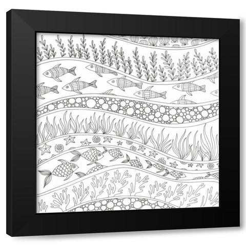 Ocean Rush Black Modern Wood Framed Art Print with Double Matting by Varacek, Pam