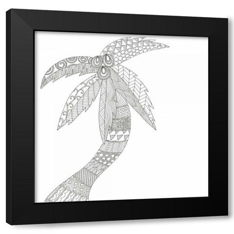 Isolated Palm Black Modern Wood Framed Art Print with Double Matting by Varacek, Pam