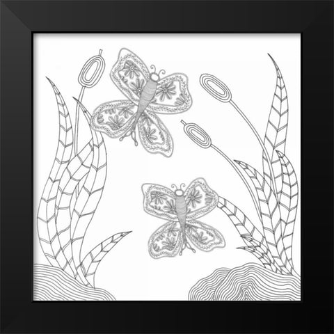 Butterfly Sky Black Modern Wood Framed Art Print by Varacek, Pam