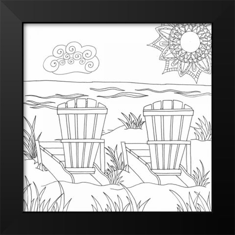 Beach Day Black Modern Wood Framed Art Print by Varacek, Pam