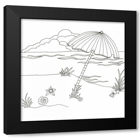 Shell Day Black Modern Wood Framed Art Print with Double Matting by Varacek, Pam