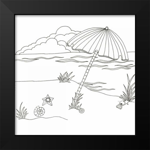 Shell Day Black Modern Wood Framed Art Print by Varacek, Pam