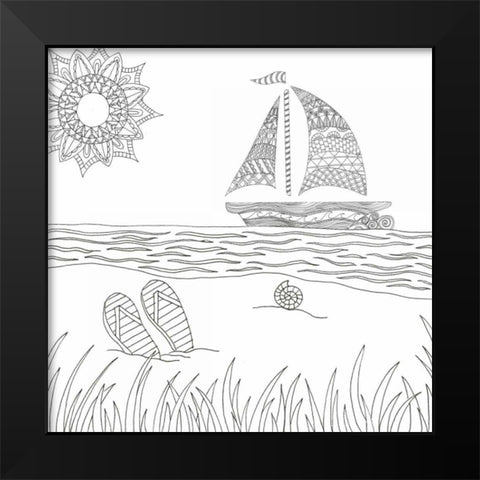 Summer Sailing Black Modern Wood Framed Art Print by Varacek, Pam