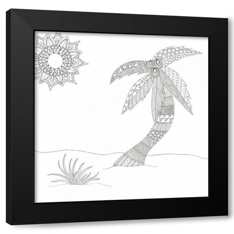 Summer Palm Black Modern Wood Framed Art Print with Double Matting by Varacek, Pam