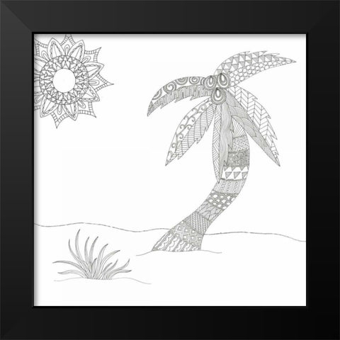 Summer Palm Black Modern Wood Framed Art Print by Varacek, Pam