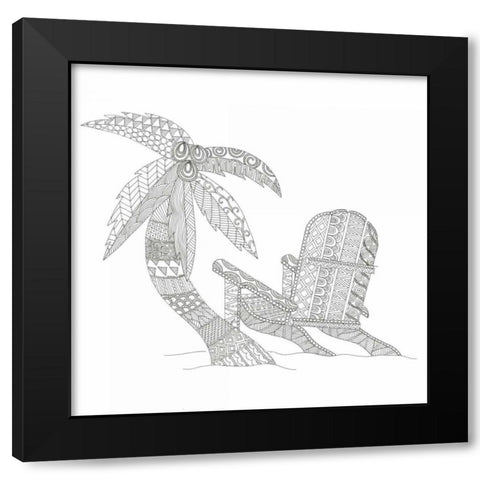 Summer Seat Black Modern Wood Framed Art Print with Double Matting by Varacek, Pam