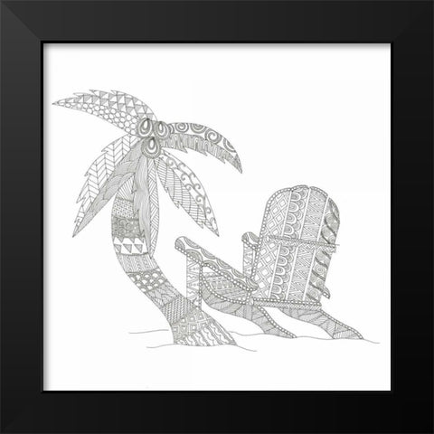 Summer Seat Black Modern Wood Framed Art Print by Varacek, Pam