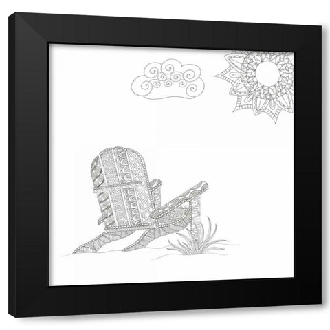 Summer Seat 2 Black Modern Wood Framed Art Print with Double Matting by Varacek, Pam