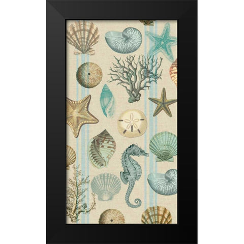 Beach Comber Cream Black Modern Wood Framed Art Print by Lula Bijoux and Company