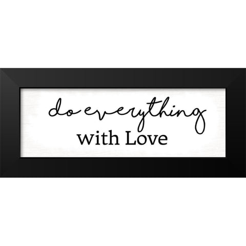 With Love Black Modern Wood Framed Art Print by Lula Bijoux And Company