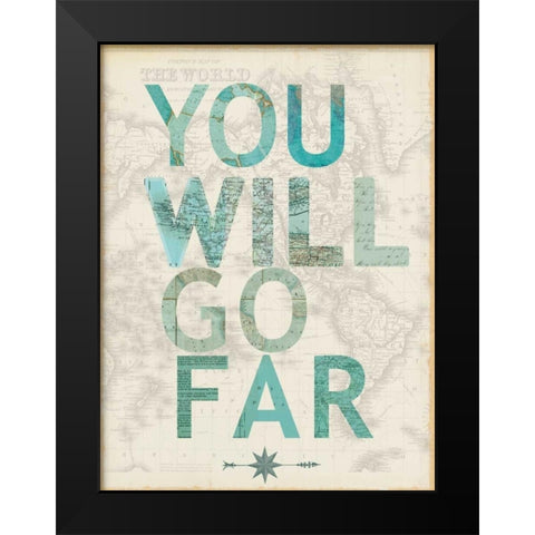 You will go far Black Modern Wood Framed Art Print by Lula Bijoux and Company