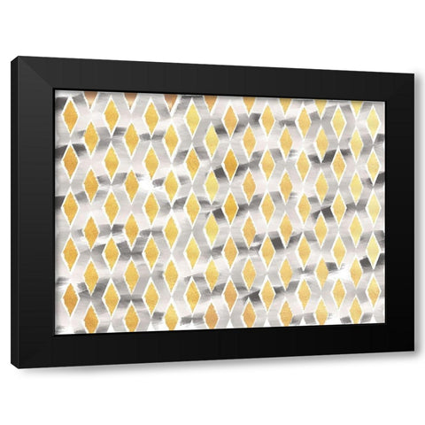 Gold And Grey Abstract Black Modern Wood Framed Art Print with Double Matting by Lula Bijoux and Company
