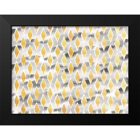 Gold And Grey Abstract Black Modern Wood Framed Art Print by Lula Bijoux and Company