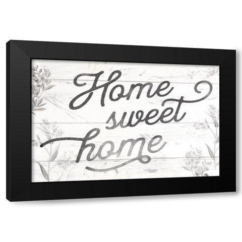 Home Sweet Home Black Modern Wood Framed Art Print with Double Matting by Lula Bijoux and Company