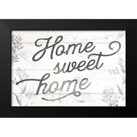 Home Sweet Home Black Modern Wood Framed Art Print by Lula Bijoux and Company