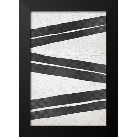 BW Minimalist Zig Zag 1 Black Modern Wood Framed Art Print by Lula Bijoux and Company