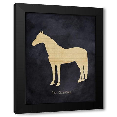 Horse Black Modern Wood Framed Art Print with Double Matting by Lula Bijoux And Company