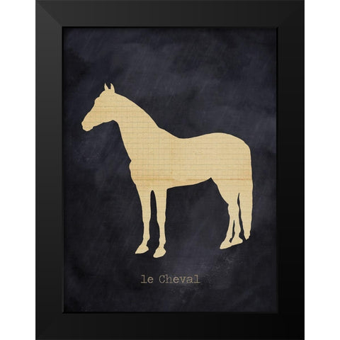 Horse Black Modern Wood Framed Art Print by Lula Bijoux And Company