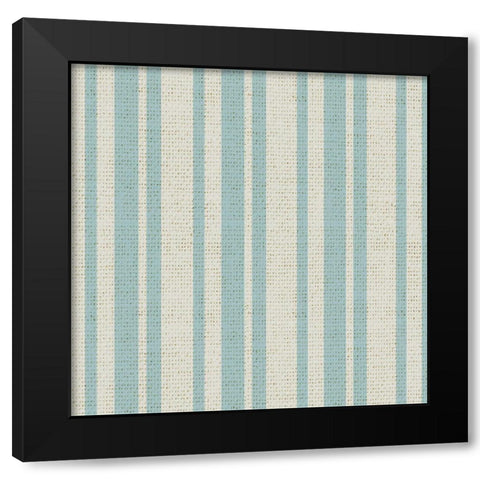 Nautical Turq Stripe 1 Black Modern Wood Framed Art Print with Double Matting by Allen, Candace