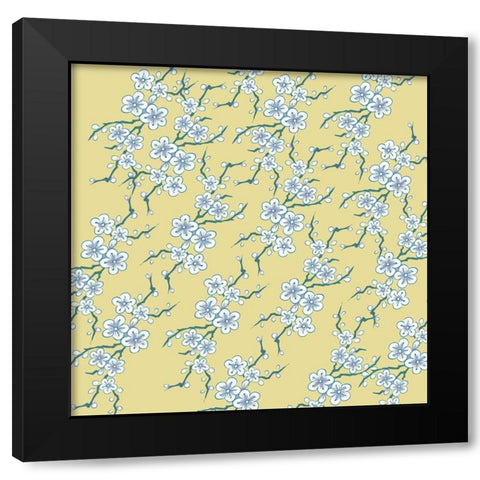 Kimono Quilt Asia 1 Black Modern Wood Framed Art Print with Double Matting by Allen, Candace