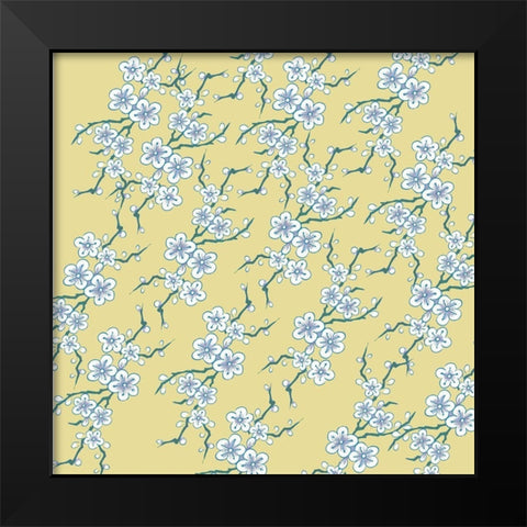 Kimono Quilt Asia 1 Black Modern Wood Framed Art Print by Allen, Candace