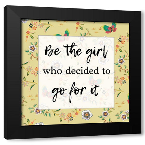 Go For It 3 Black Modern Wood Framed Art Print with Double Matting by Lula Bijoux and Company