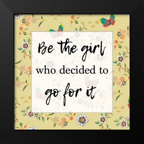 Go For It 3 Black Modern Wood Framed Art Print by Lula Bijoux and Company