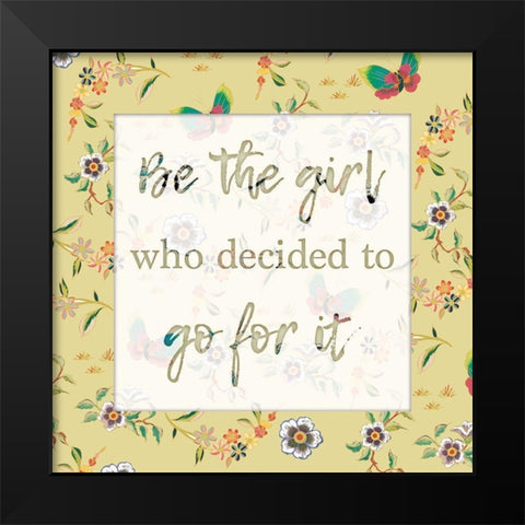 Go For It 1 Black Modern Wood Framed Art Print by Lula Bijoux and Company