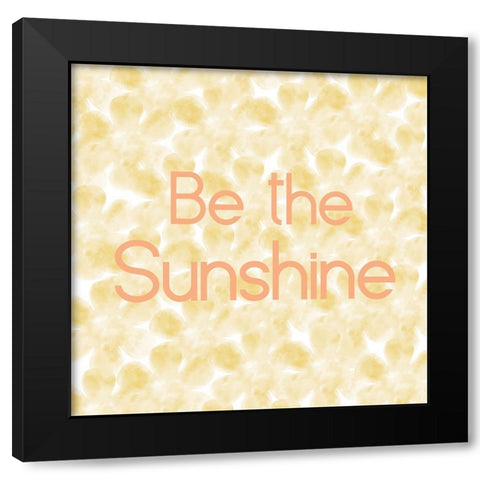 Flower Patterns Yellow Black Modern Wood Framed Art Print with Double Matting by Lula Bijoux and Company