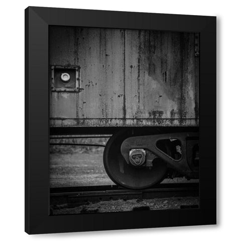 Side Train Black Modern Wood Framed Art Print with Double Matting by Taylor, Glenn