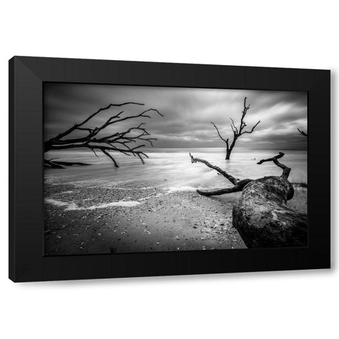 Mercurial Drift Black Modern Wood Framed Art Print with Double Matting by Taylor, Glenn
