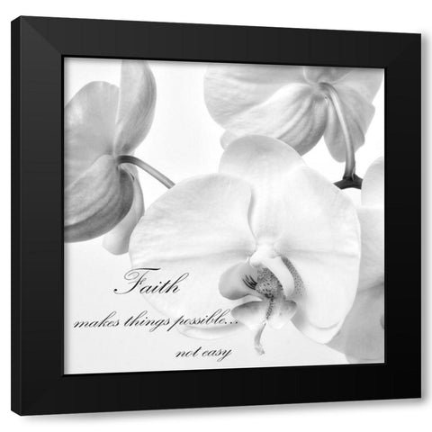 Faith Orchids Black Modern Wood Framed Art Print by Poinski, Dianne