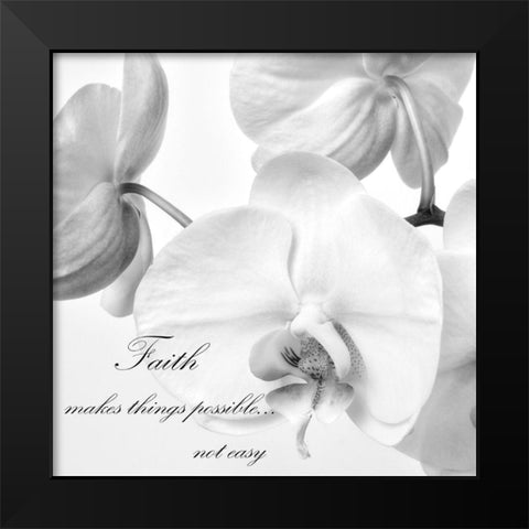 Faith Orchids Black Modern Wood Framed Art Print by Poinski, Dianne