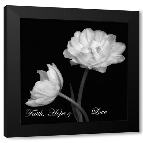 Faith Hope Love Black Modern Wood Framed Art Print by Poinski, Dianne