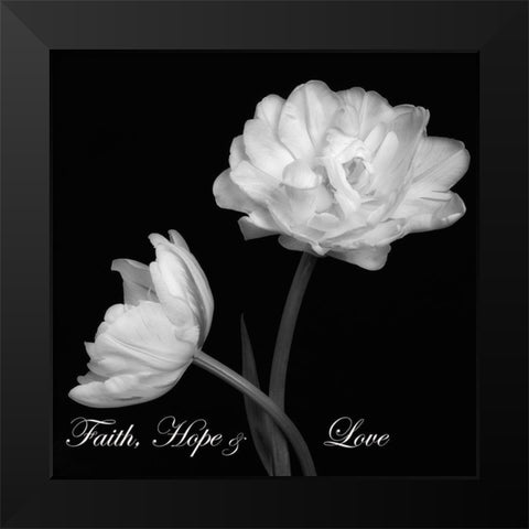 Faith Hope Love Black Modern Wood Framed Art Print by Poinski, Dianne