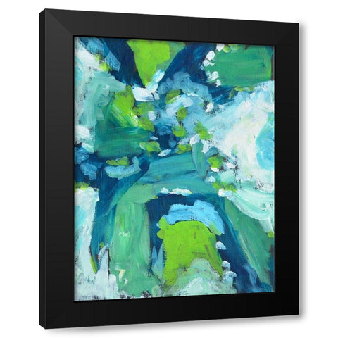 Abstract Bluegreen 1 Black Modern Wood Framed Art Print by Jenner, Roya