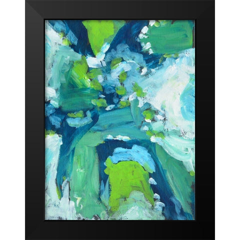 Abstract Bluegreen 1 Black Modern Wood Framed Art Print by Jenner, Roya