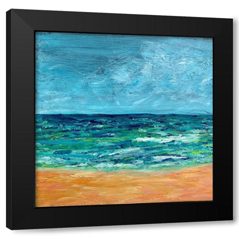Striking Ocean Black Modern Wood Framed Art Print with Double Matting by Jenner, Roya