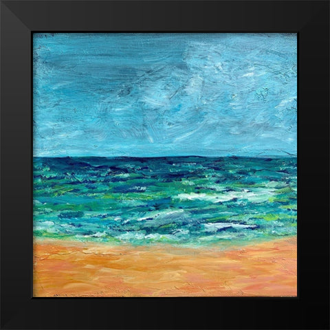 Striking Ocean Black Modern Wood Framed Art Print by Jenner, Roya